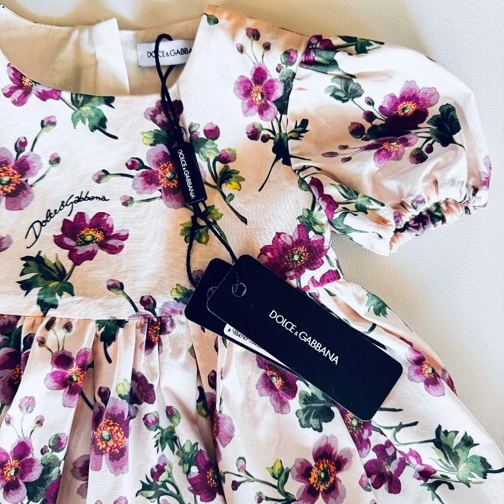 Dolce & Gabbana Baby 3-6 Months Cotton Poplin Floral Dress